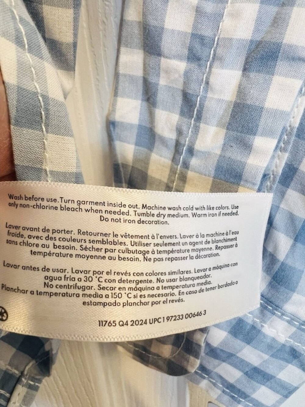 Carter’s Toddler Boys Size 3T Plaid Long Sleeve Button Front Shirt Blue White - Picture 11 of 11